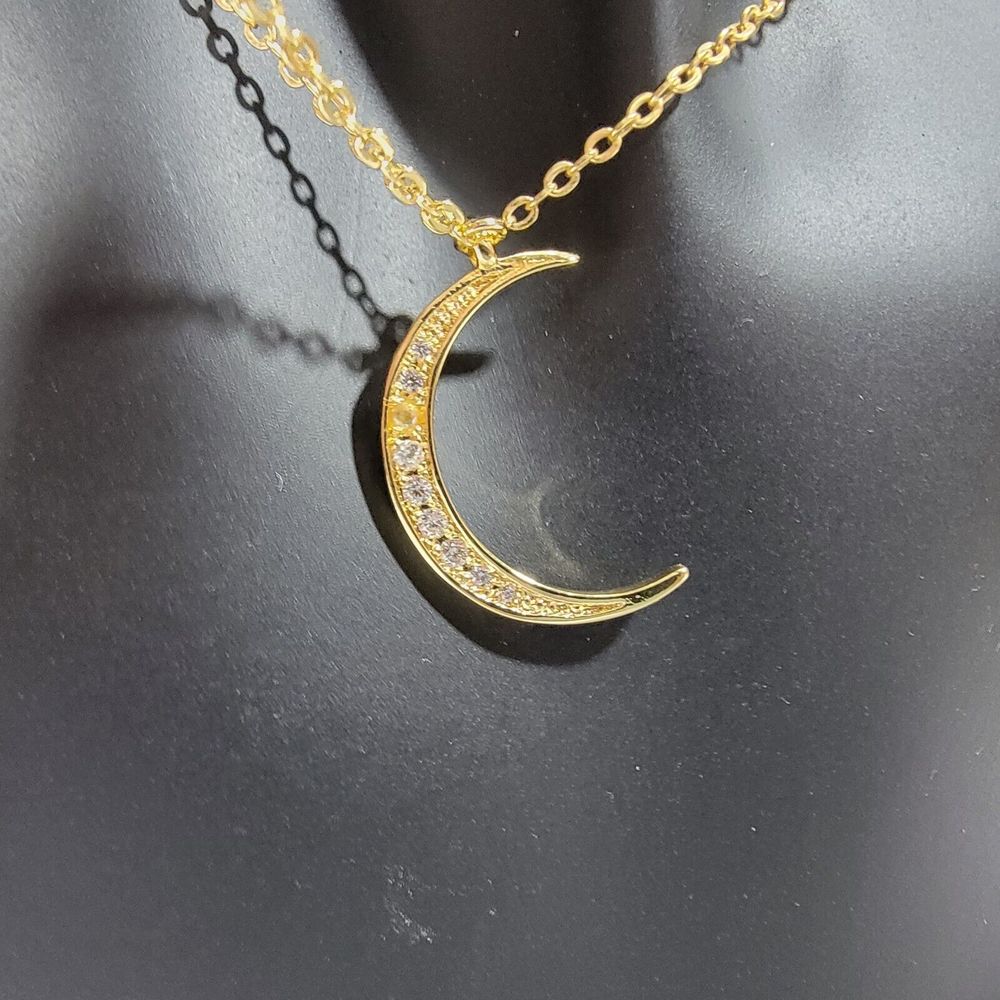 Lili Claspe Necklace Silver Plate Brass Rope the Moon & Star New With Tags - Picture 2 of 5